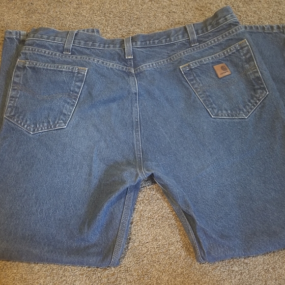Mens Carhartt Denim Blue Jean's Size 42 x 32 42w - Picture 3 of 4
